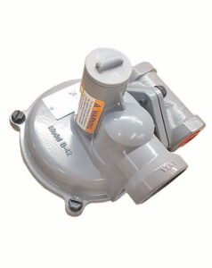 Itron B42R 3/4 x 1 inch gas regulator with 1/2 x 9/16 orifice and dark green spring 6–16 WC