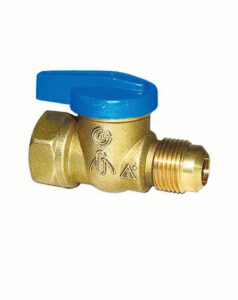 Legend 3/8 flare x 1/2 FPT gas shut-off valve rated 1/2 PSI for propane systems